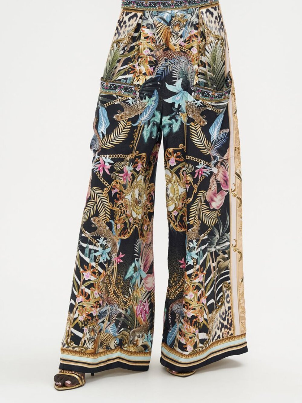 NWT Camilla Silk Wide Leg Pocket Trouser Child Of The Wild S $599